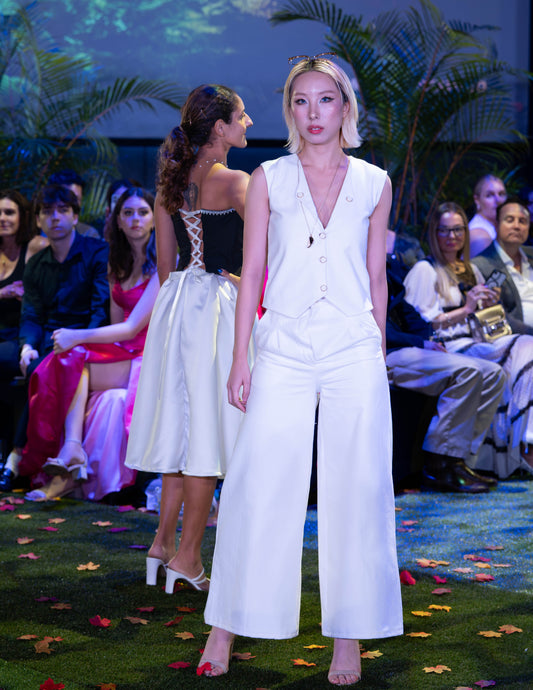 Sleek Ivory: Tailored Vest & Trouser Set